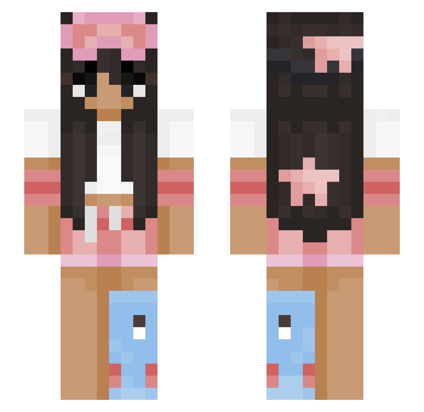 sofv Minecraft skin, front and back view