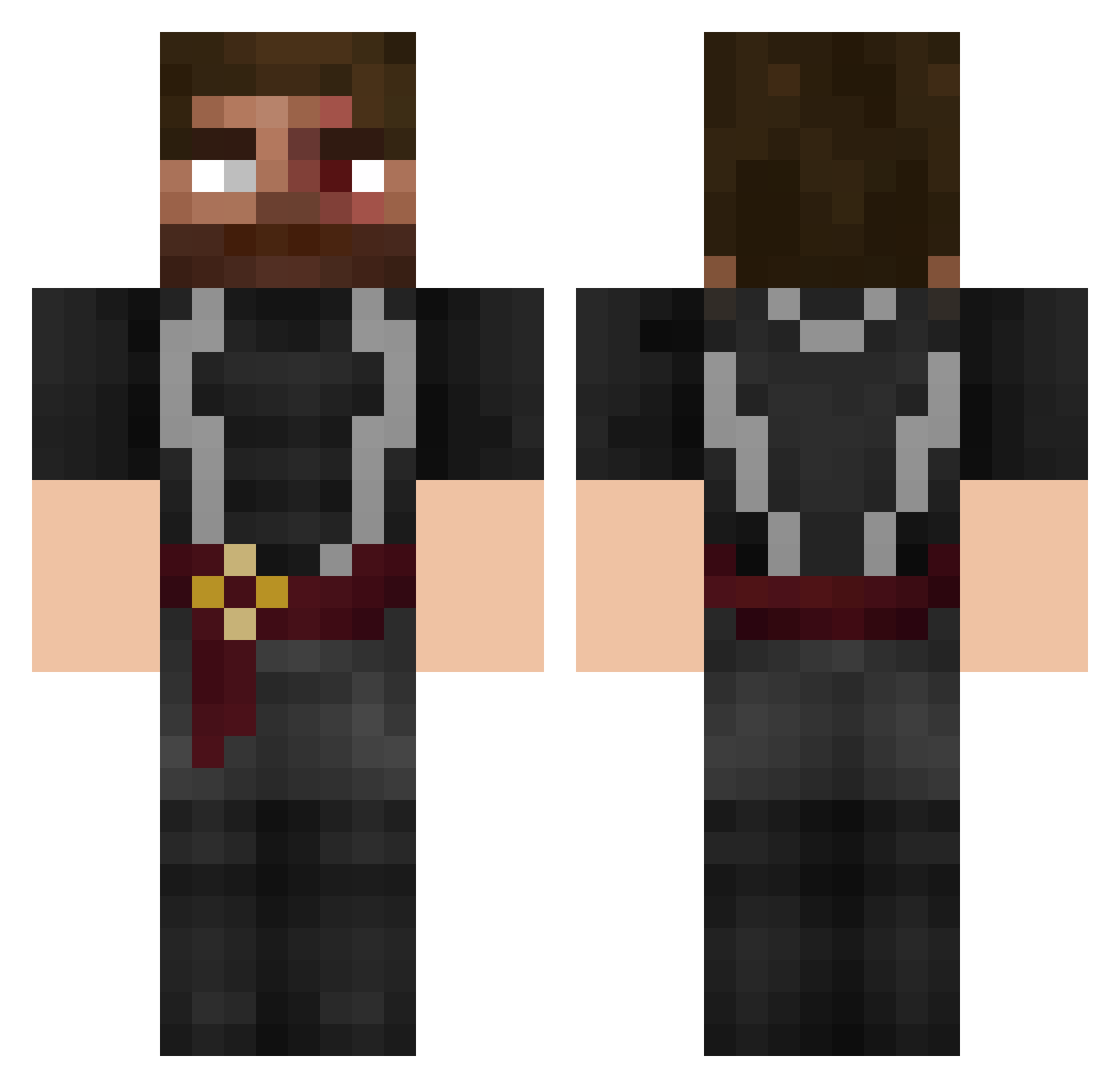 Betreden Minecraft skin, front and back view