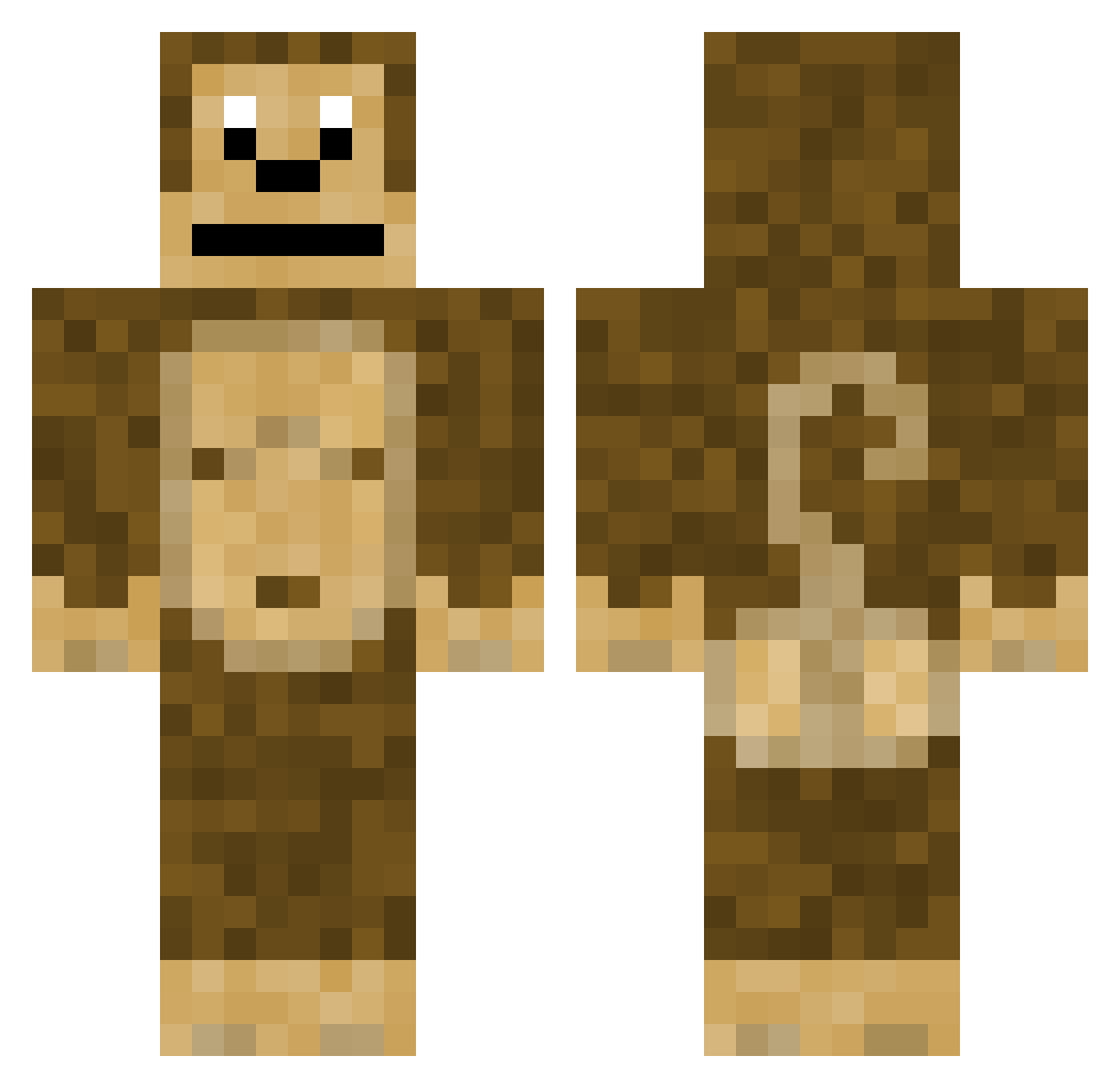 Monkey_Man_01 Minecraft skin, front and back view