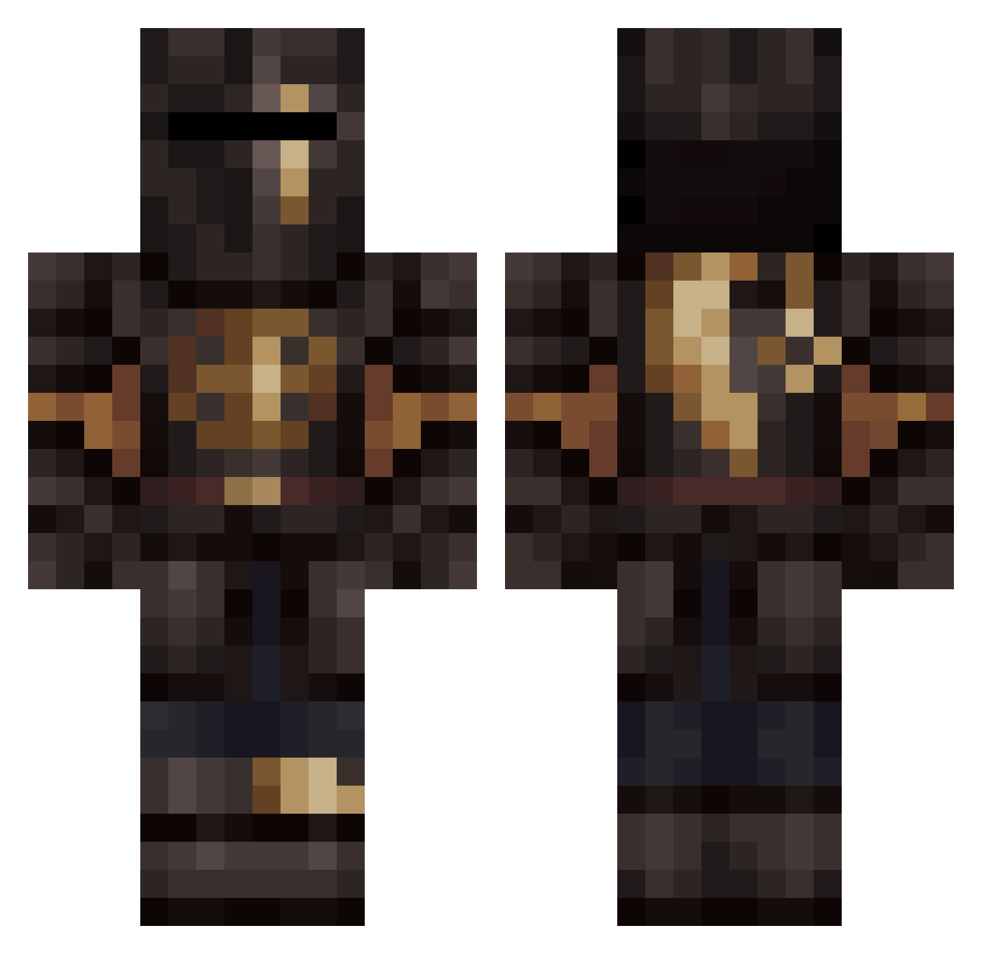 L0chii Minecraft skin, front and back view