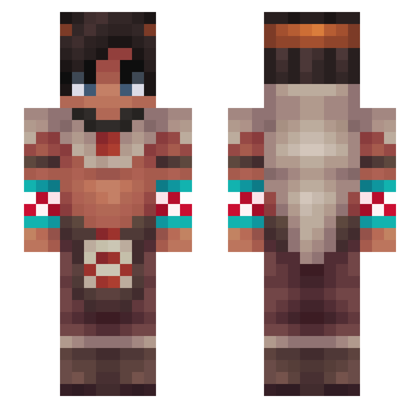 Clear_Lag Minecraft skin, front and back view