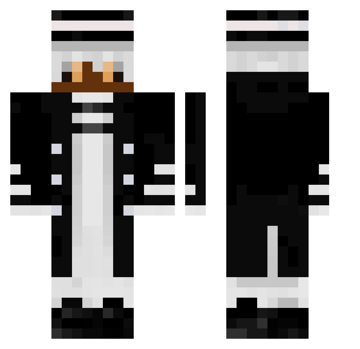 MlodaKrecha Minecraft skin, front and back view