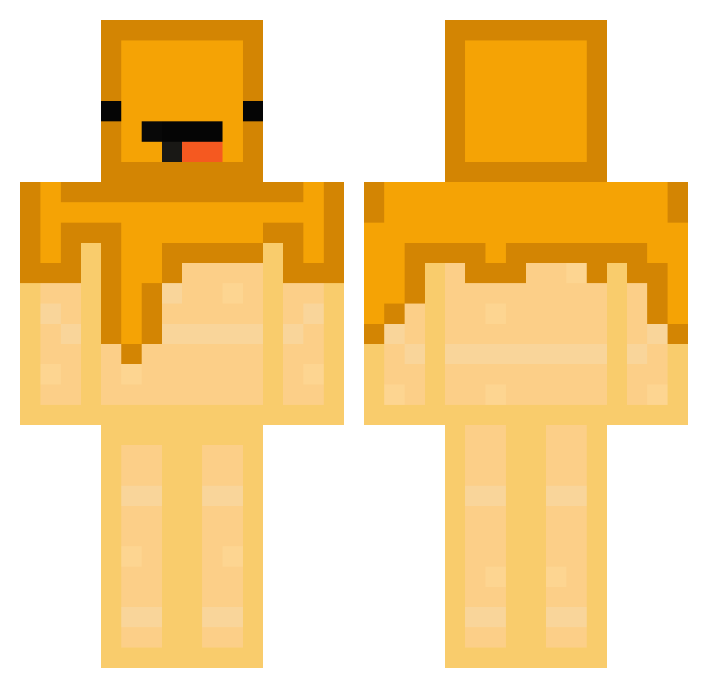 PoppyMz Minecraft skin, front and back view