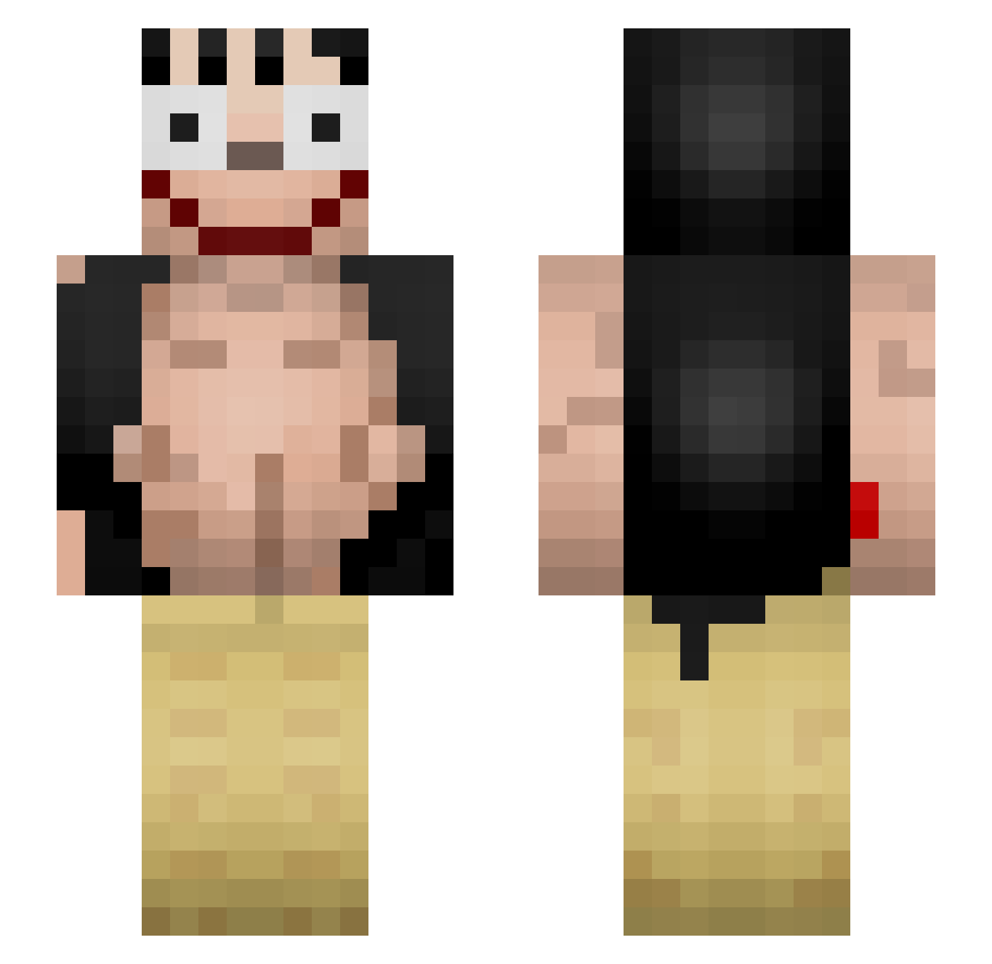 WhipShip Minecraft skin, front and back view