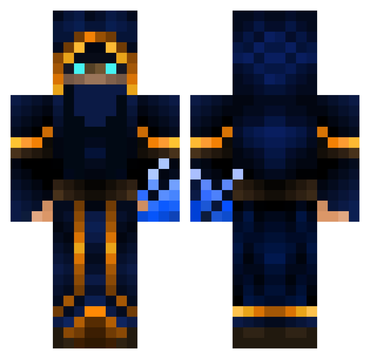 ROBIN_Nico Minecraft skin, front and back view