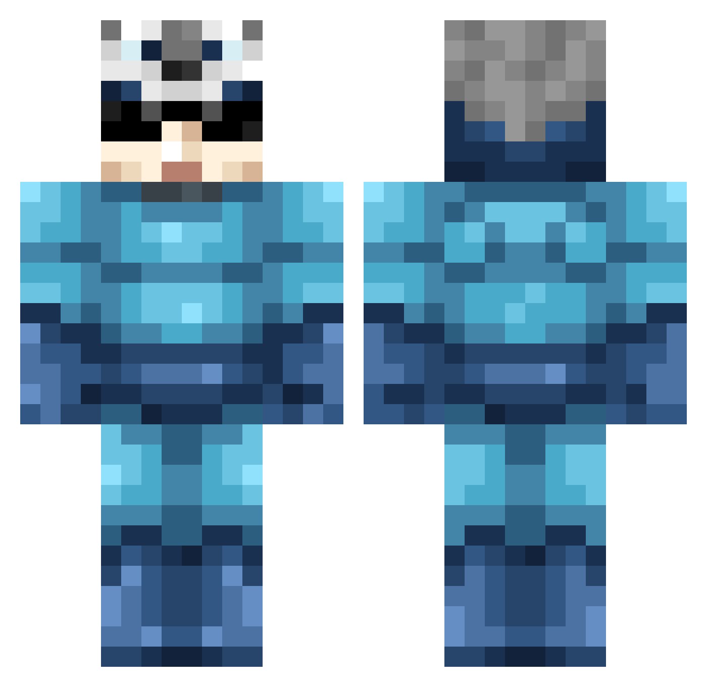 kepcheek Minecraft skin, front and back view