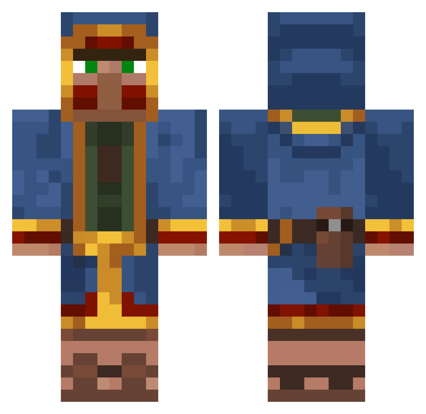 Airts Minecraft skin, front and back view