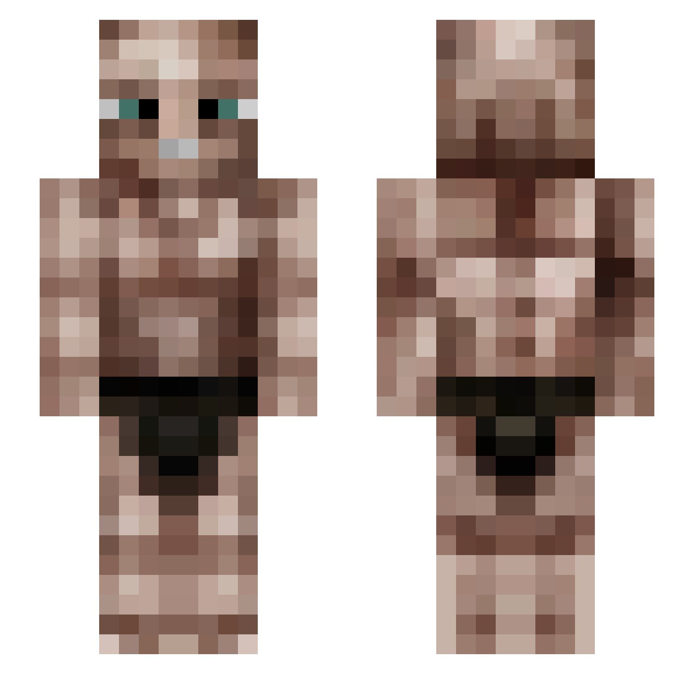 Parliamentarian Minecraft skin, front and back view