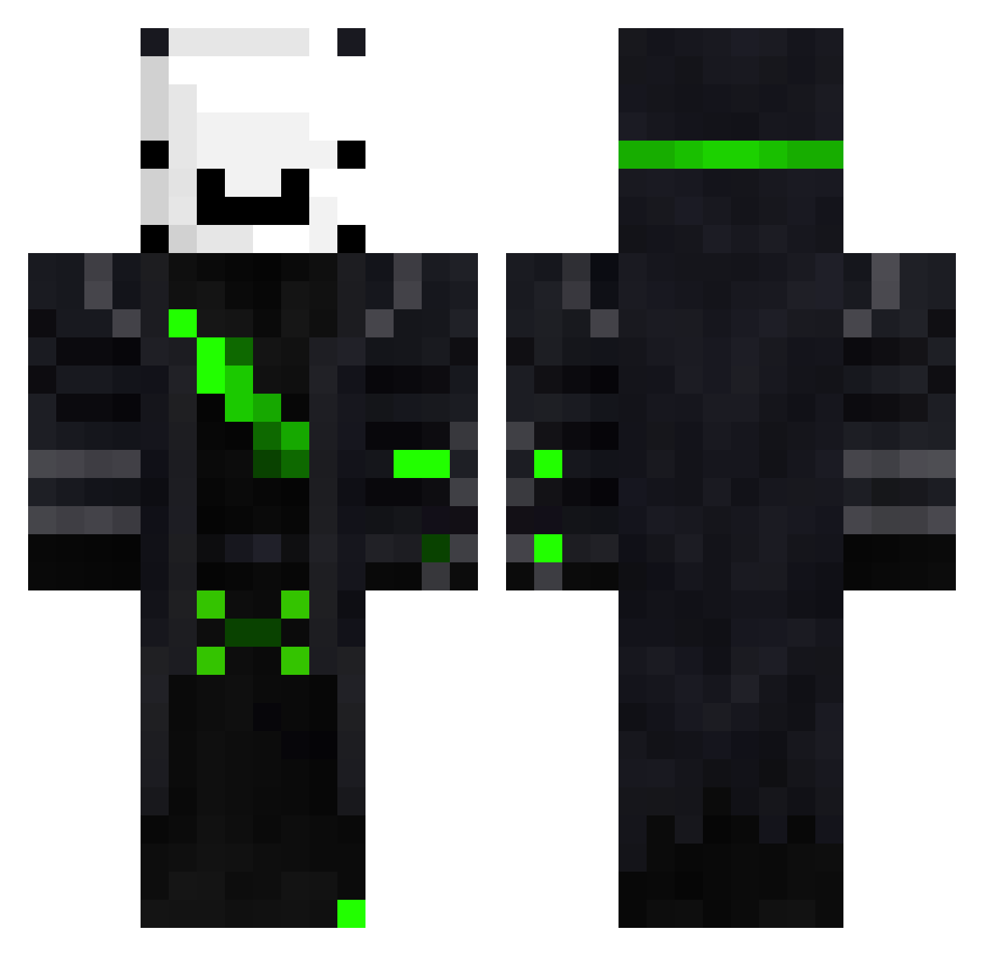 TikTakYT Minecraft skin, front and back view