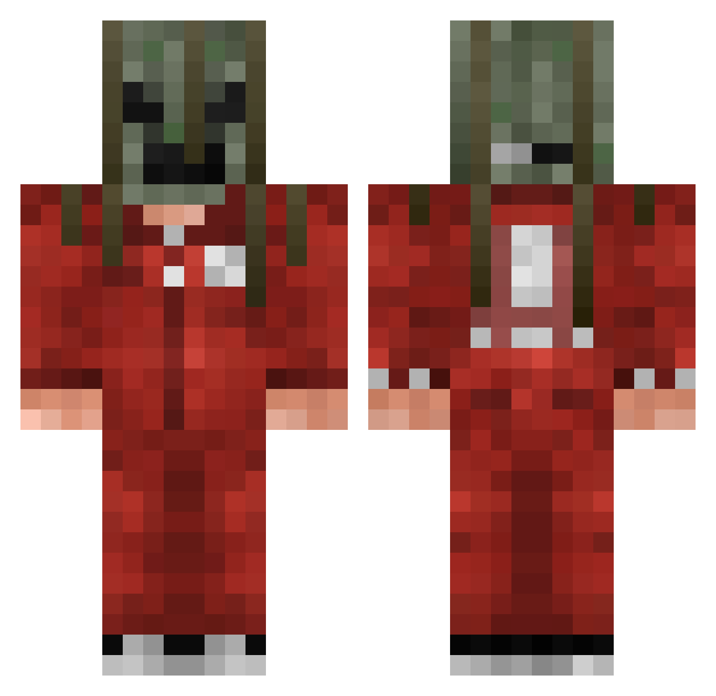 Simmdog42 Minecraft skin, front and back view