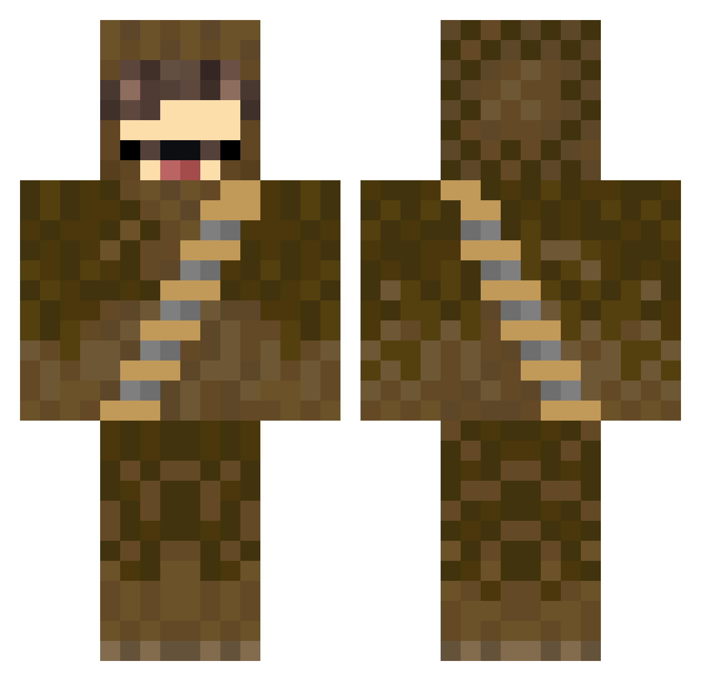 AxElanation Minecraft skin, front and back view