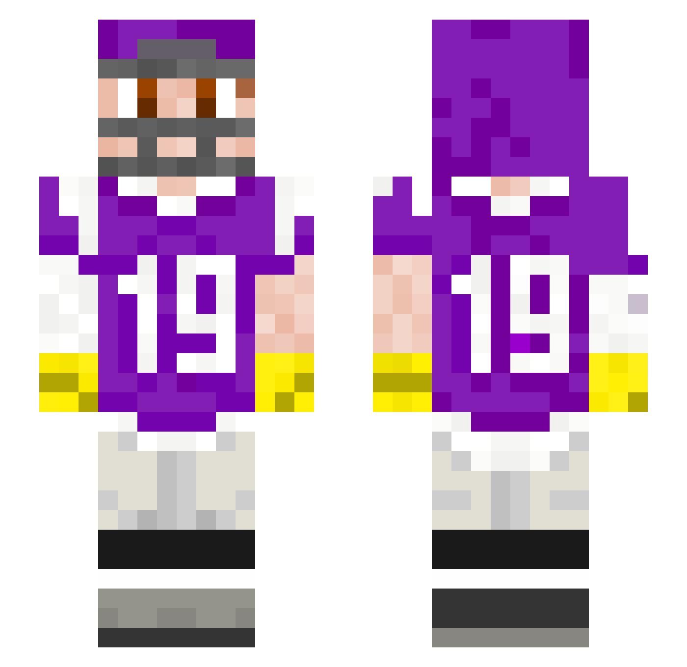 Adebisi67 Minecraft skin, front and back view