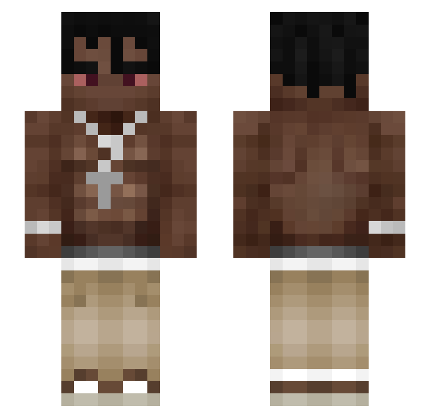 HeyImSpeedy Minecraft skin, front and back view