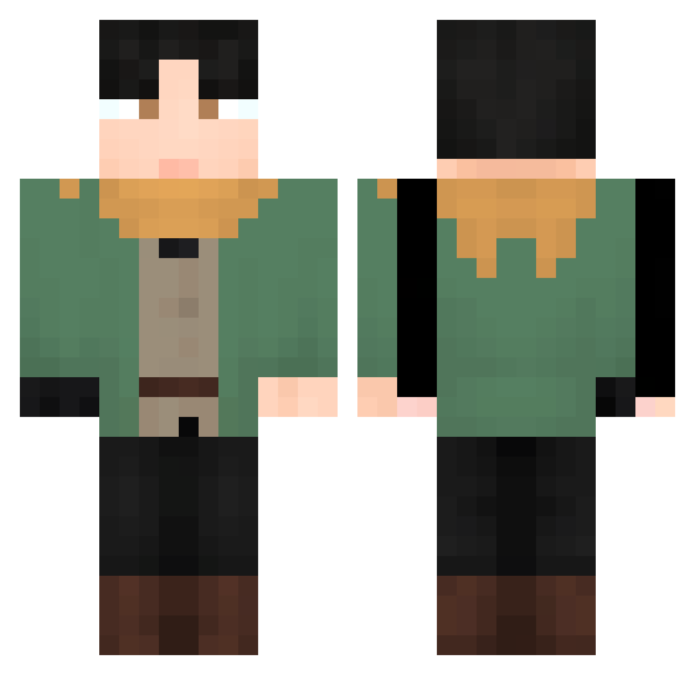 GamiGang1 Minecraft skin, front and back view