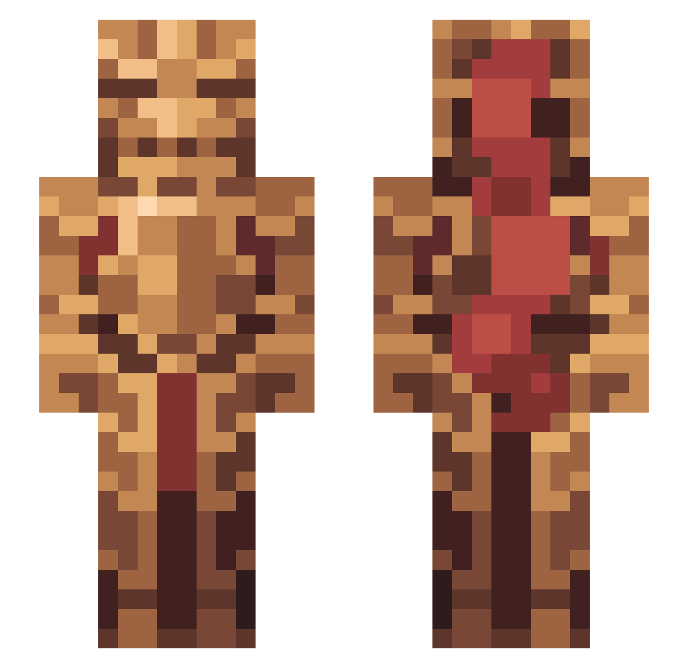 CoolChris69 Minecraft skin, front and back view