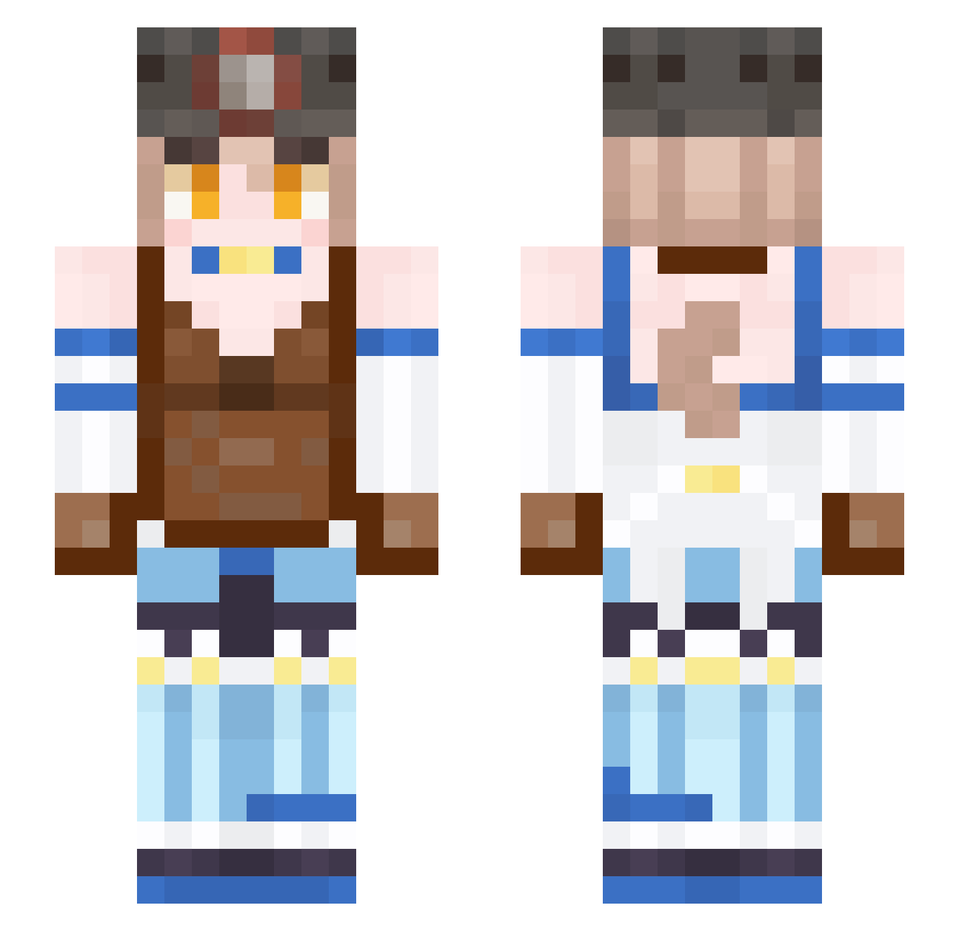 NotchBlox Minecraft skin, front and back view