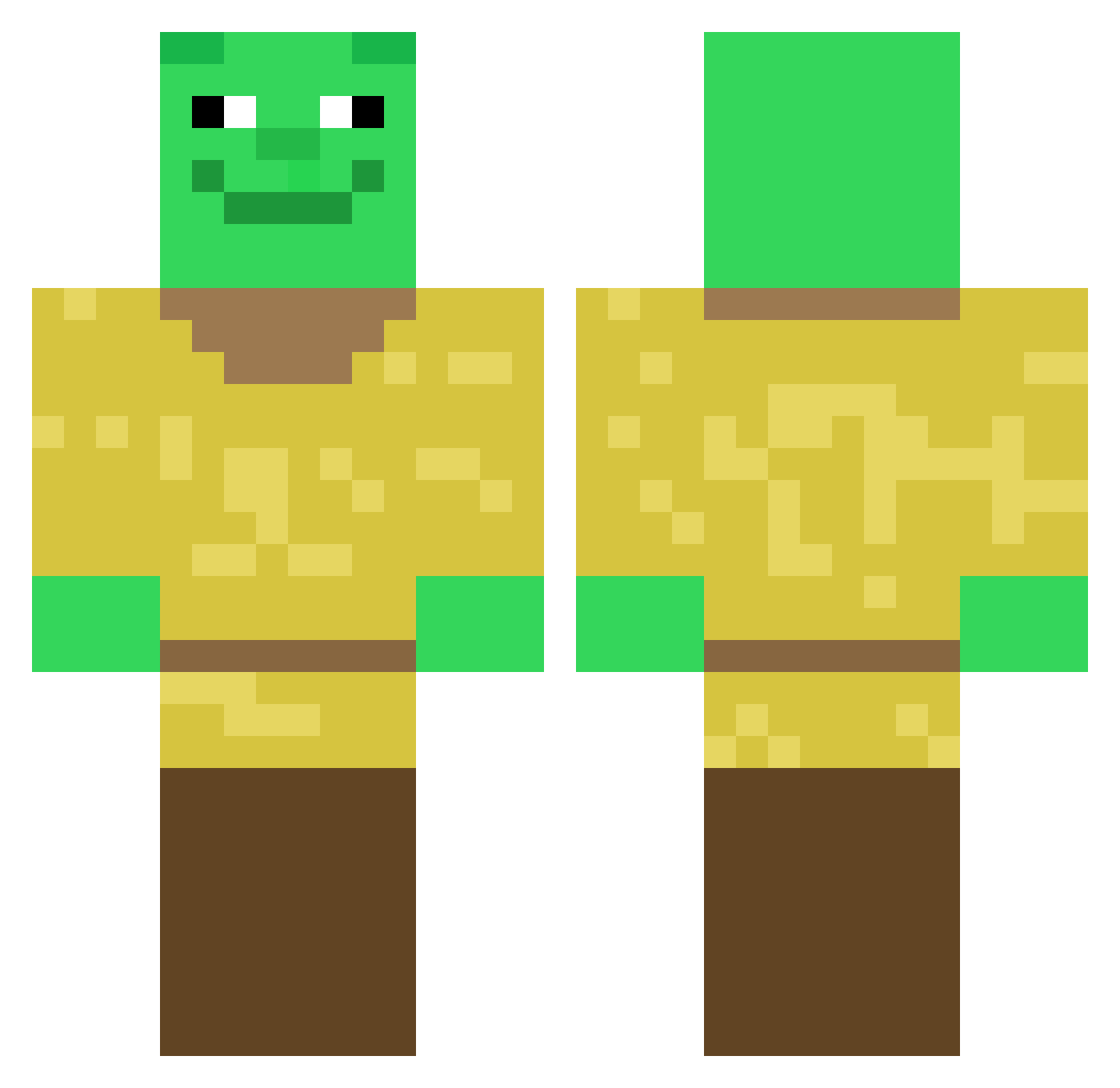 S_u_t_t_y Minecraft skin, front and back view