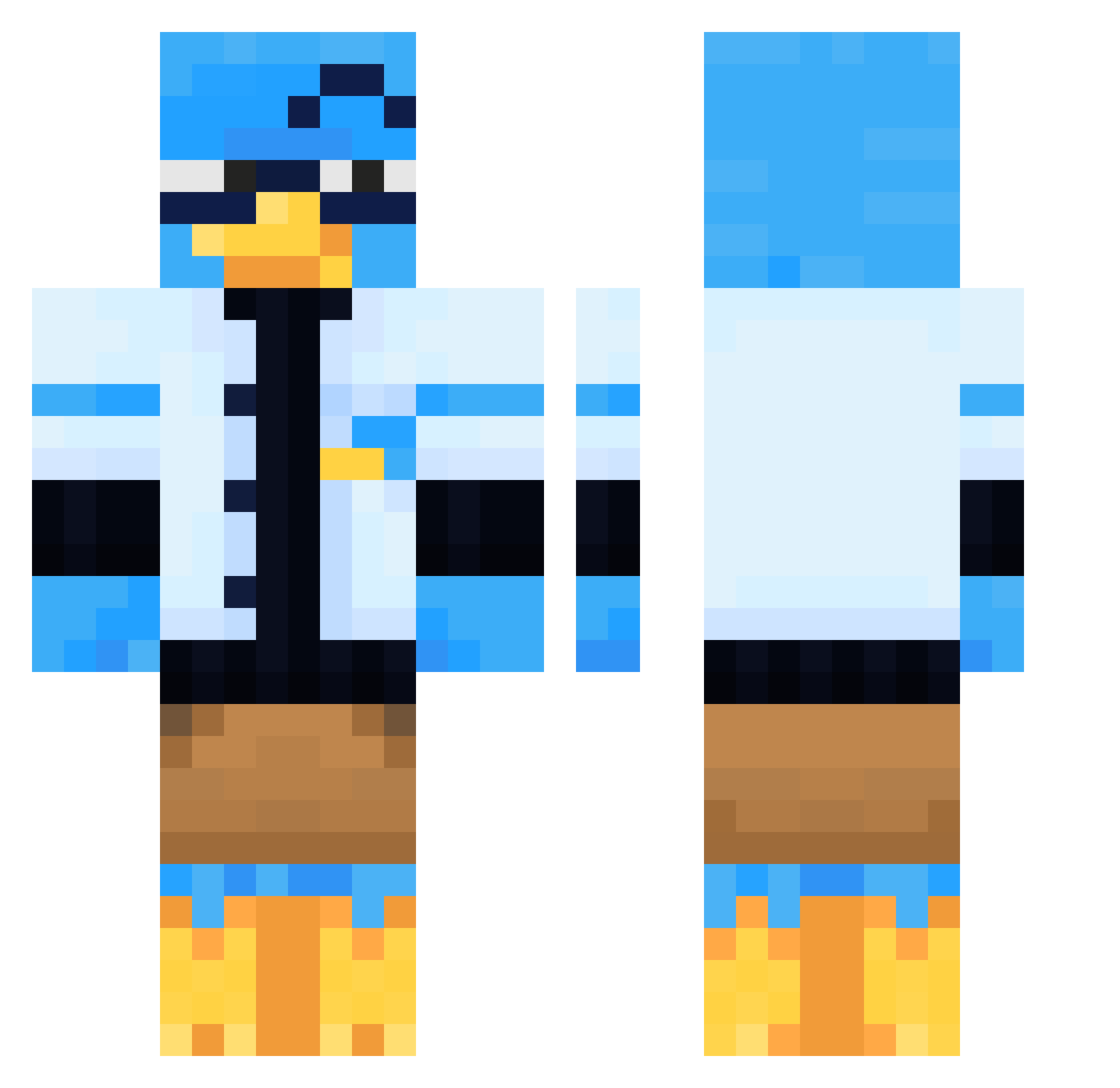 NyanAvacado Minecraft skin, front and back view