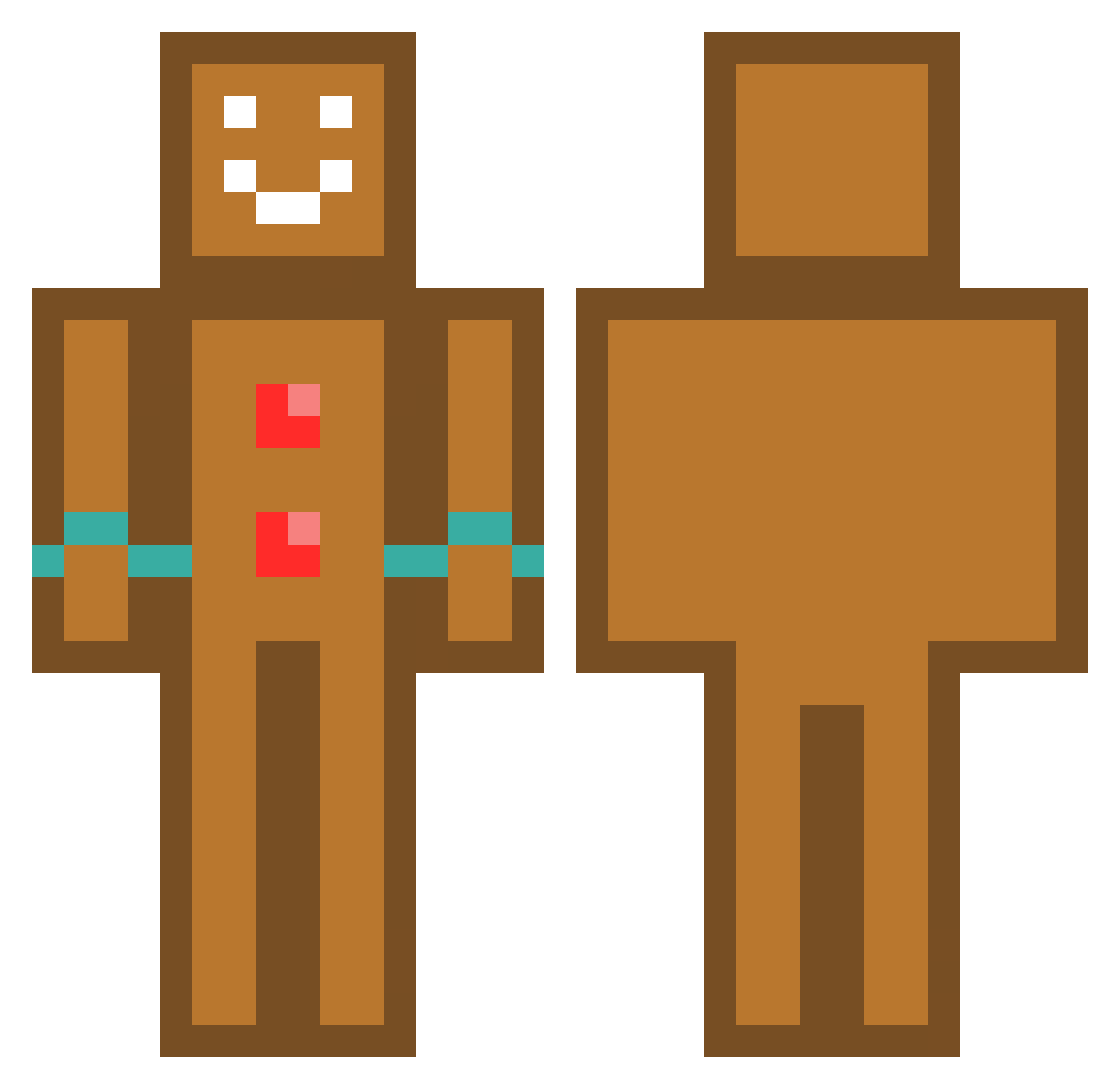 Scatologist Minecraft skin, front and back view