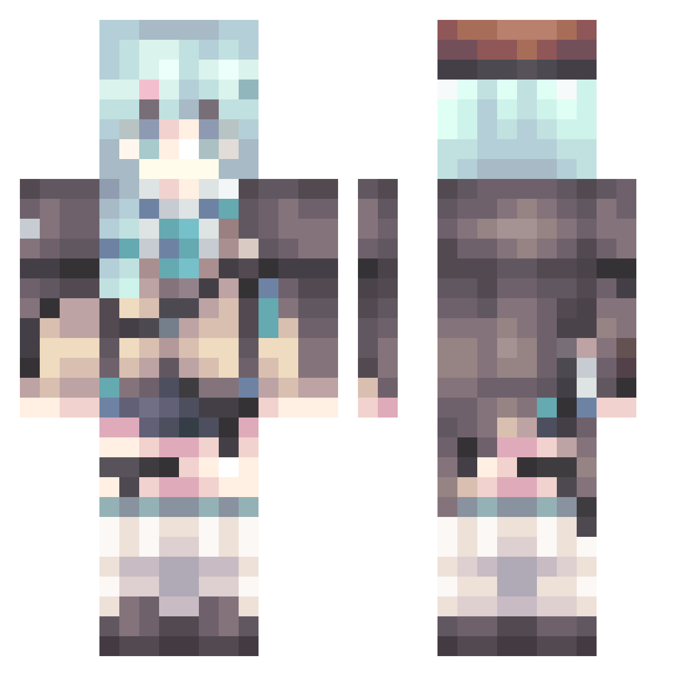 Lavaprint Minecraft skin, front and back view