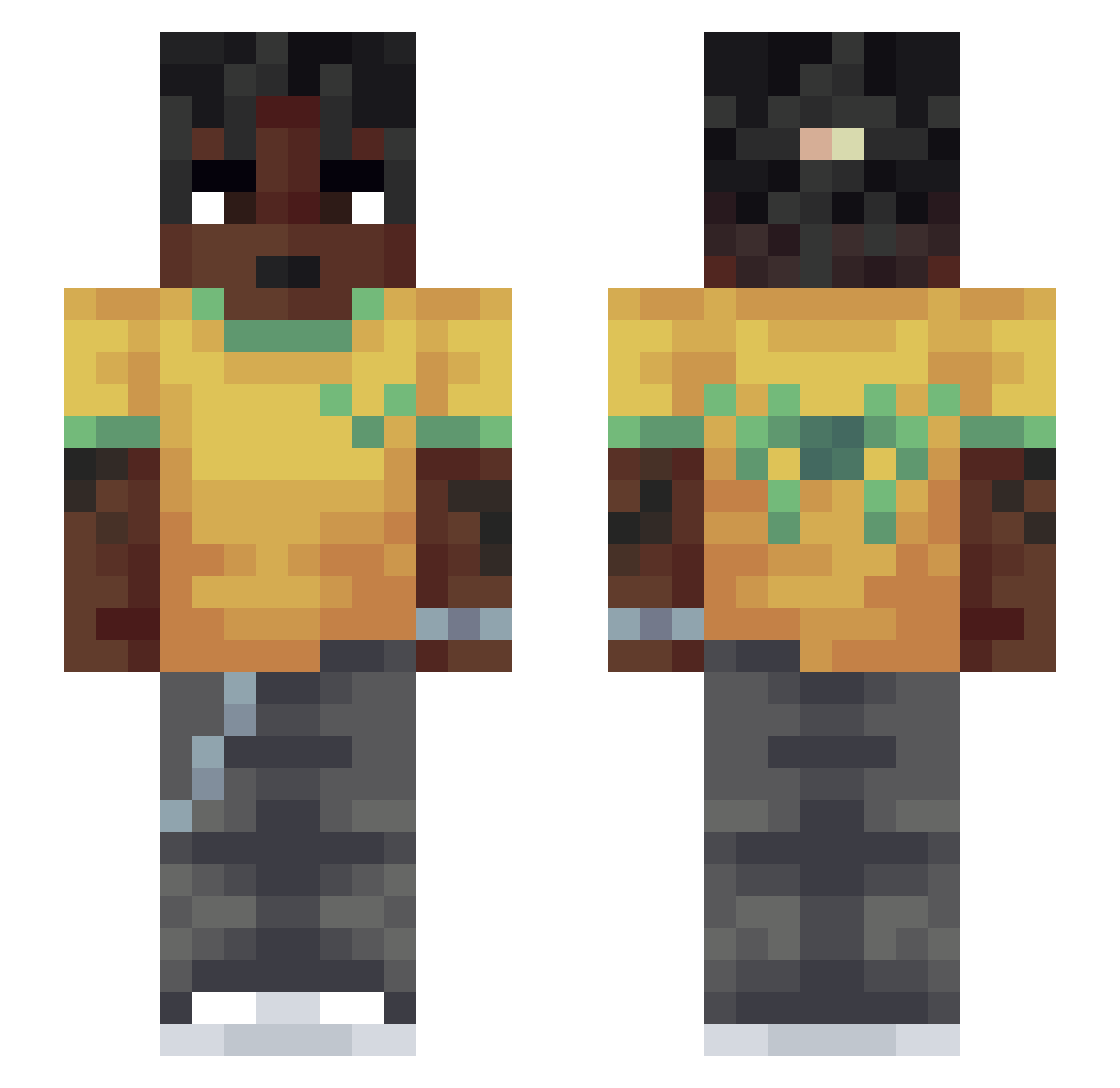 PerfectBito Minecraft skin, front and back view