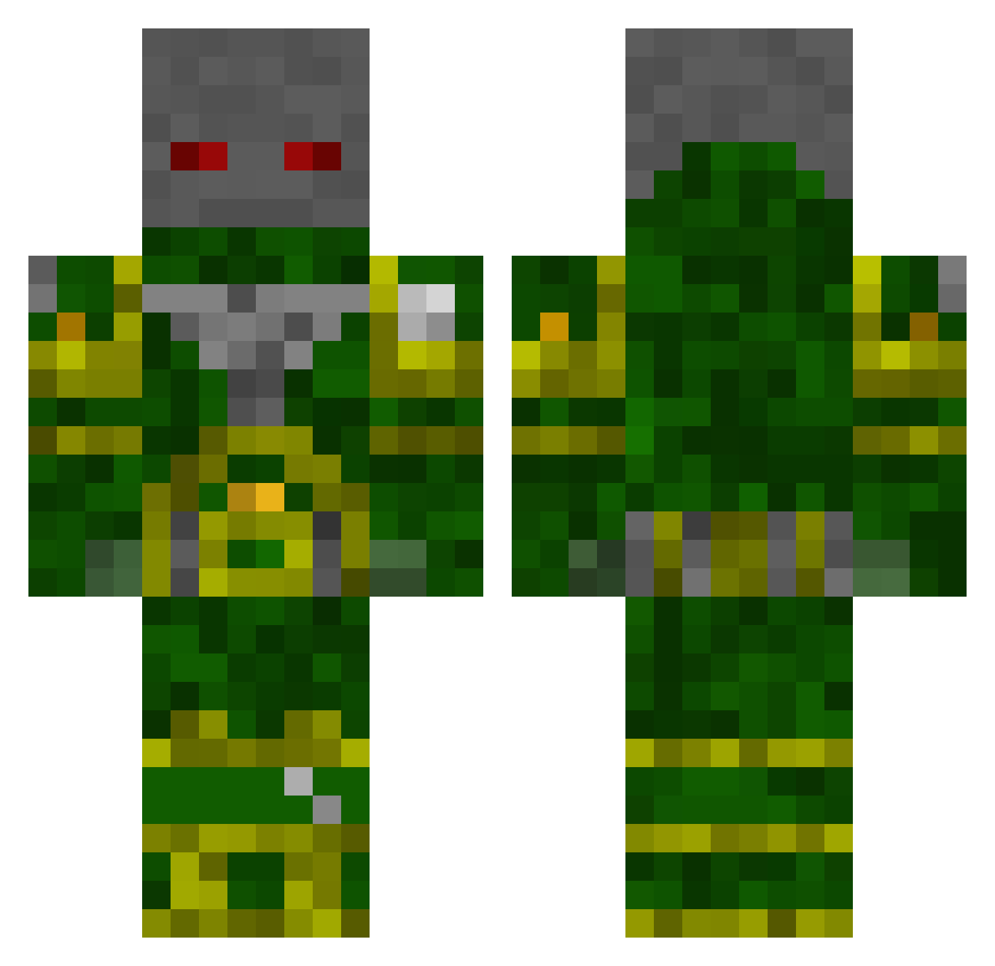 Poolibs Minecraft skin, front and back view