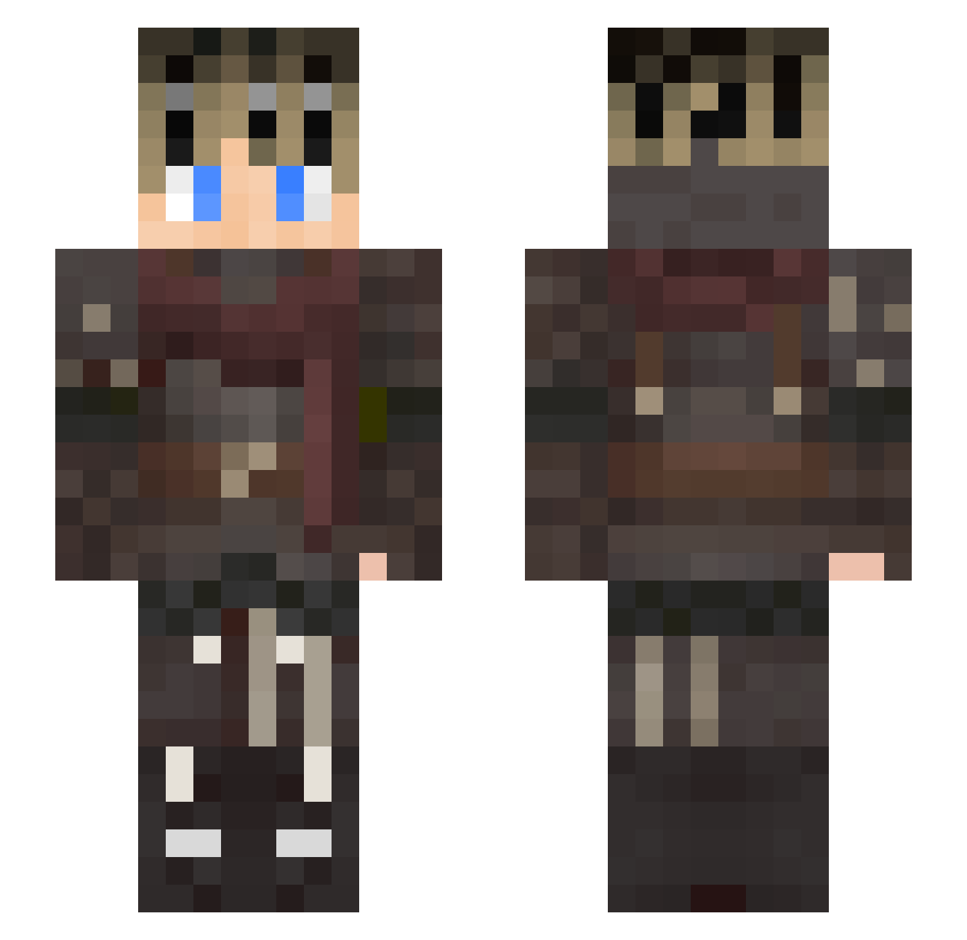Failordz Minecraft skin, front and back view