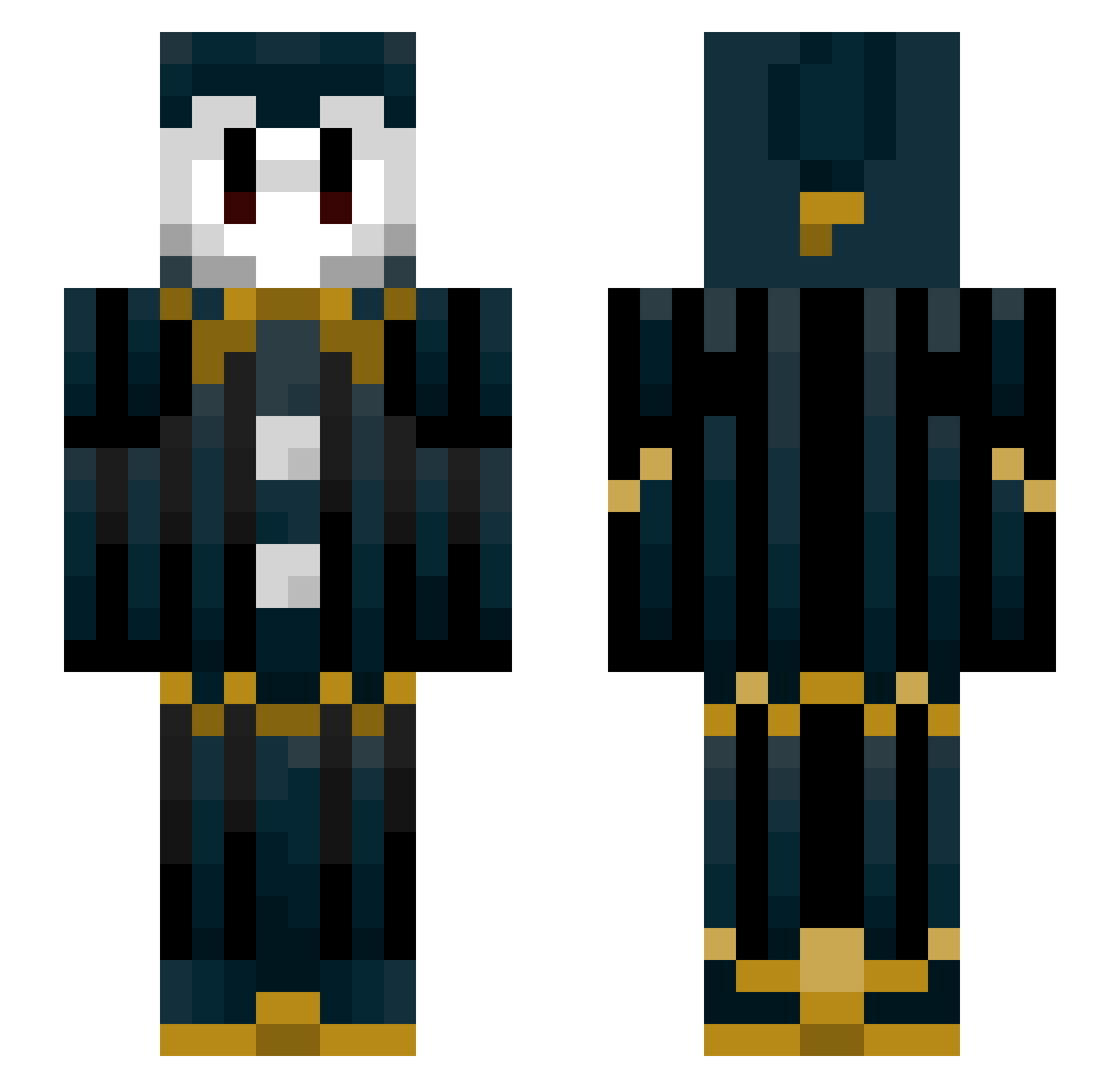jesterking Minecraft skin, front and back view