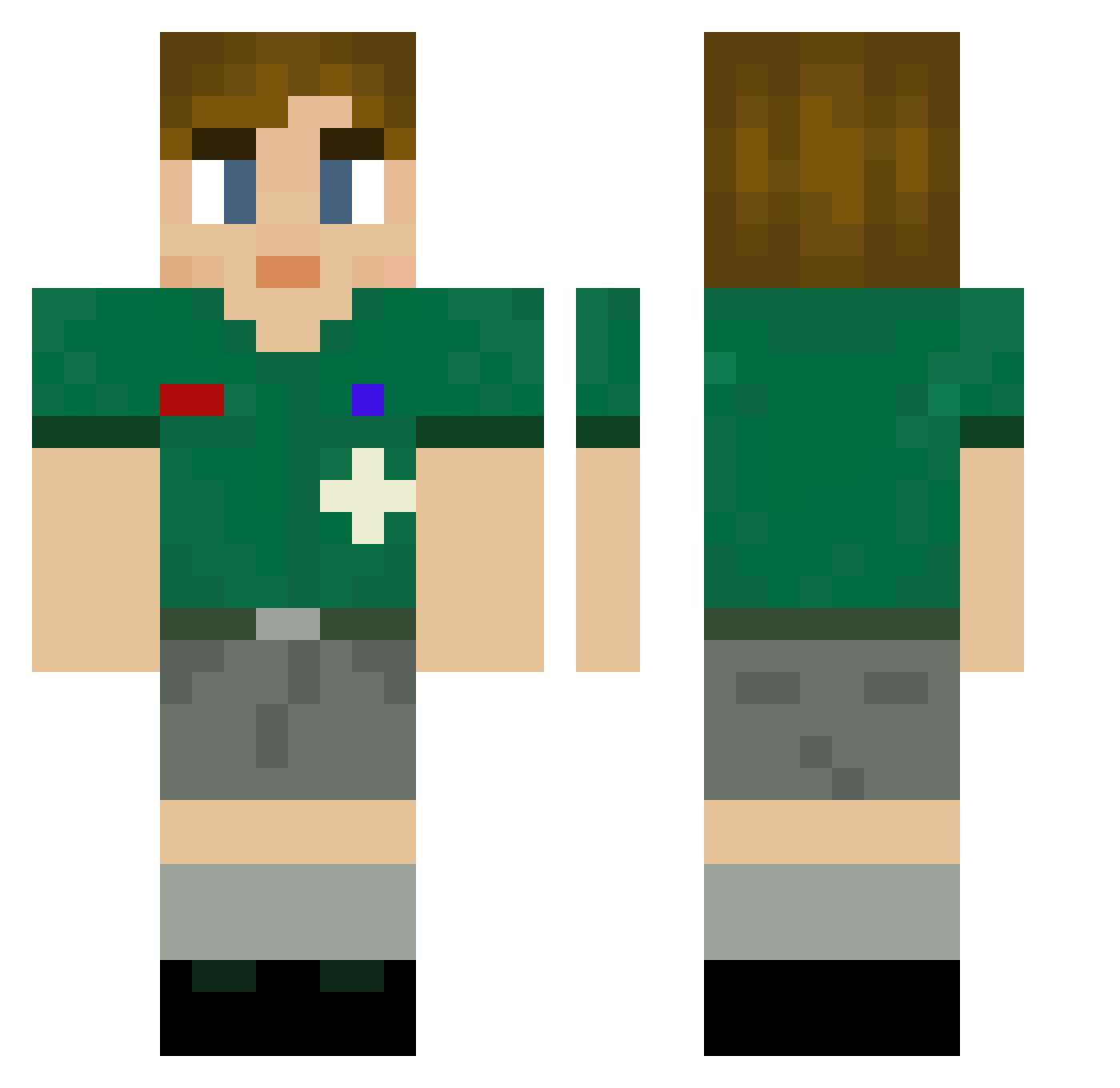 Sausage_Scout72 Minecraft skin, front and back view