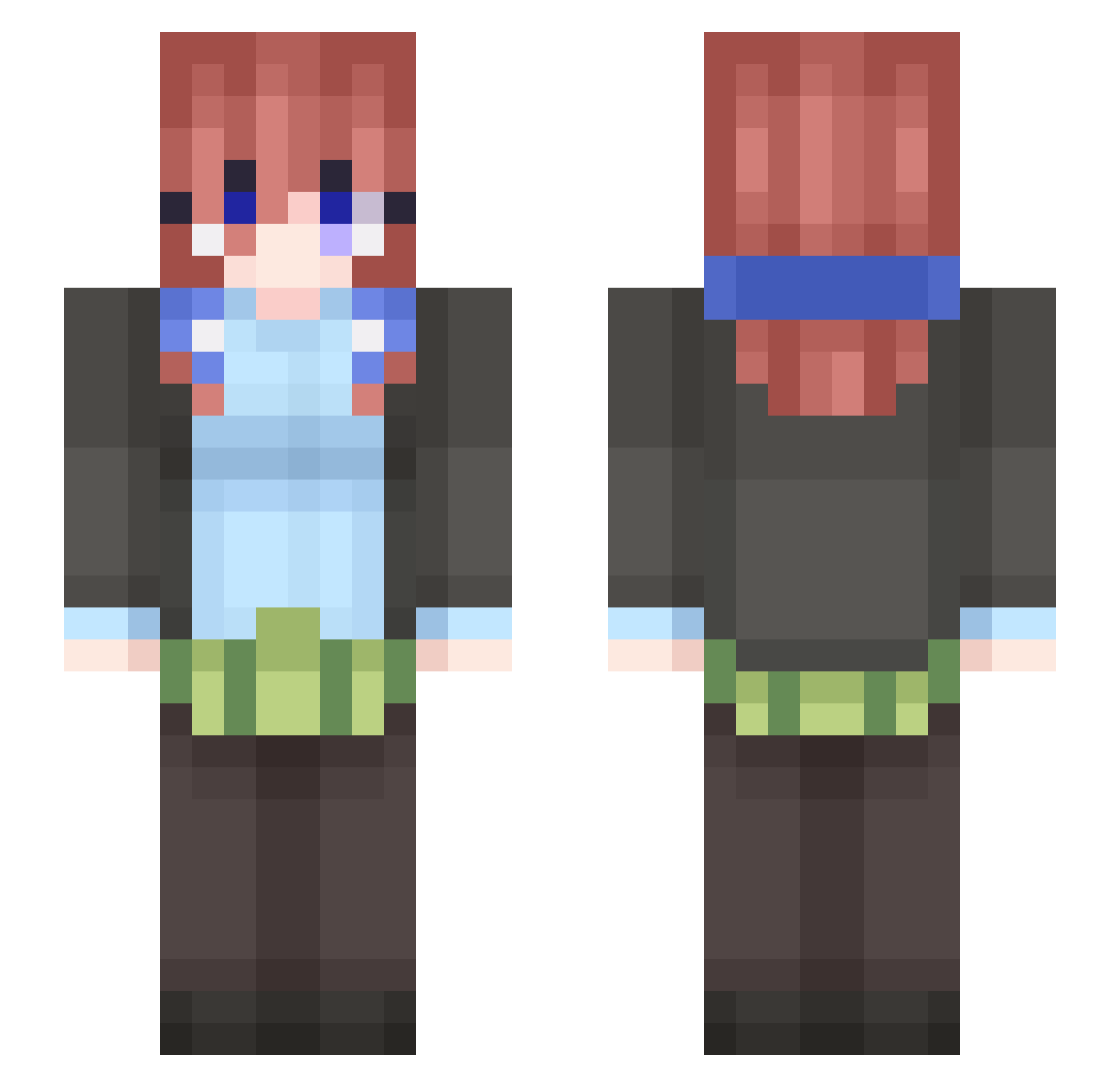 Rianpaza Minecraft skin, front and back view