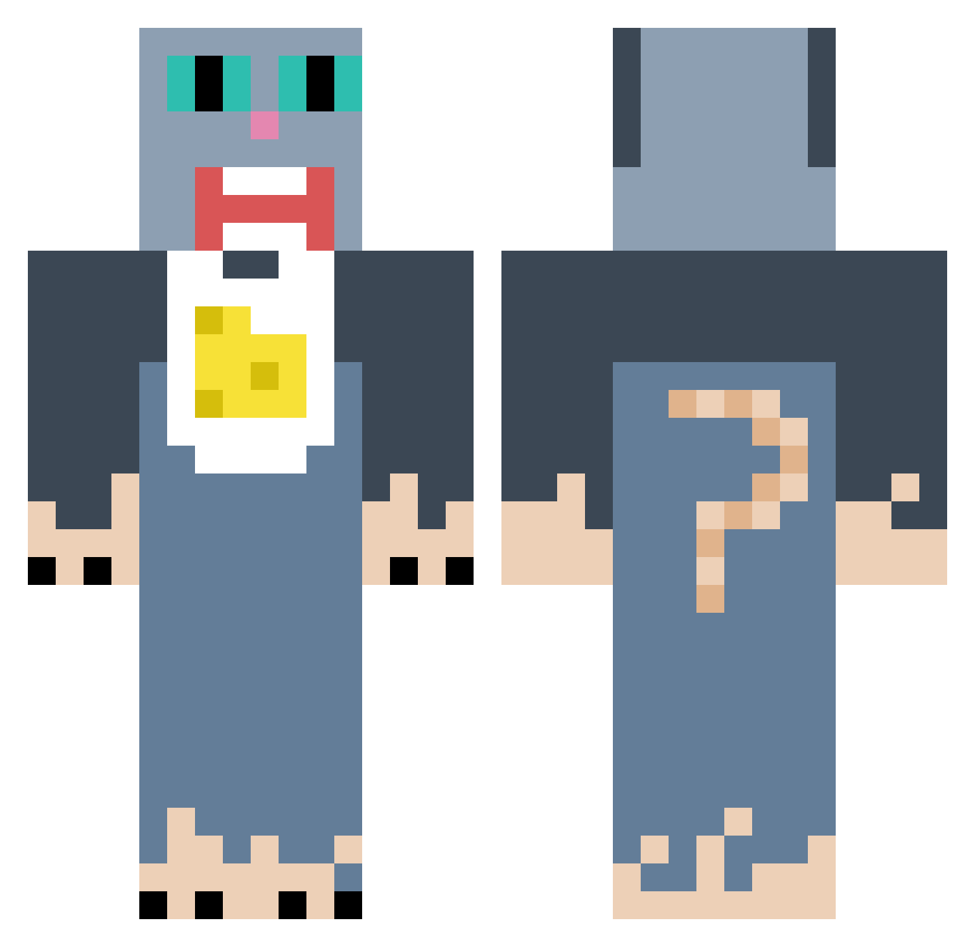 Aldhawyan Minecraft skin, front and back view