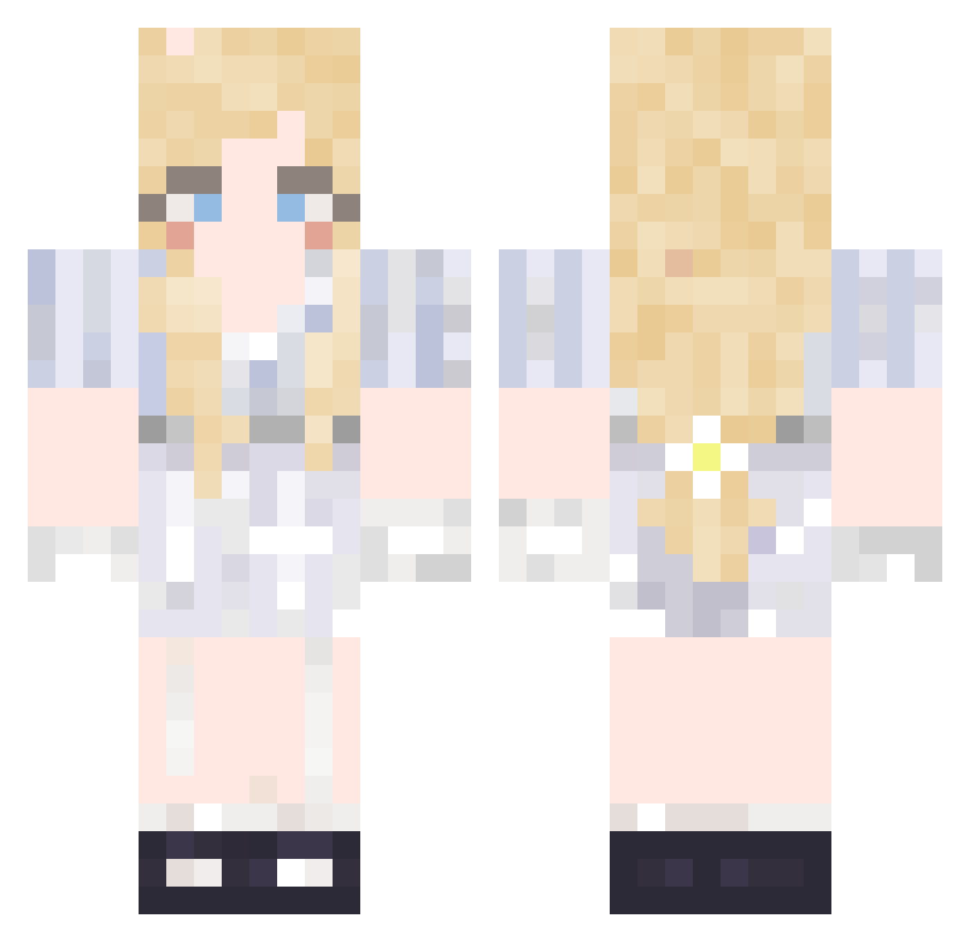 qhiliqqe1 Minecraft skin, front and back view