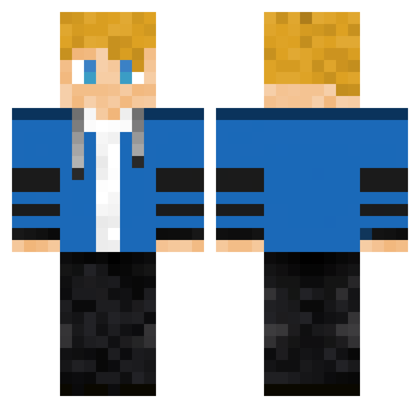 Linus010801 Minecraft skin, front and back view