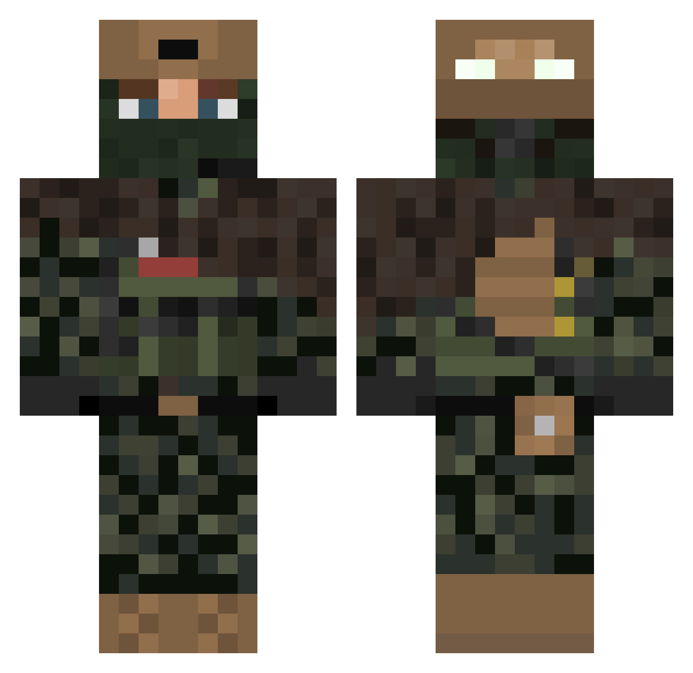 TrentN8R Minecraft skin, front and back view