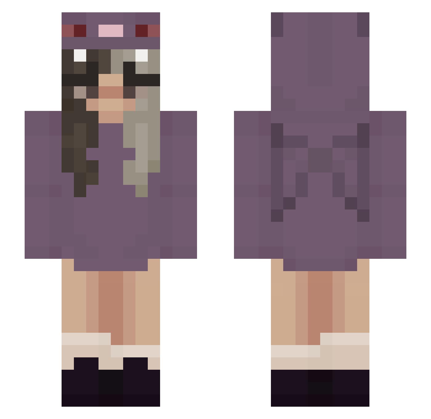 OracleOlive Minecraft skin, front and back view