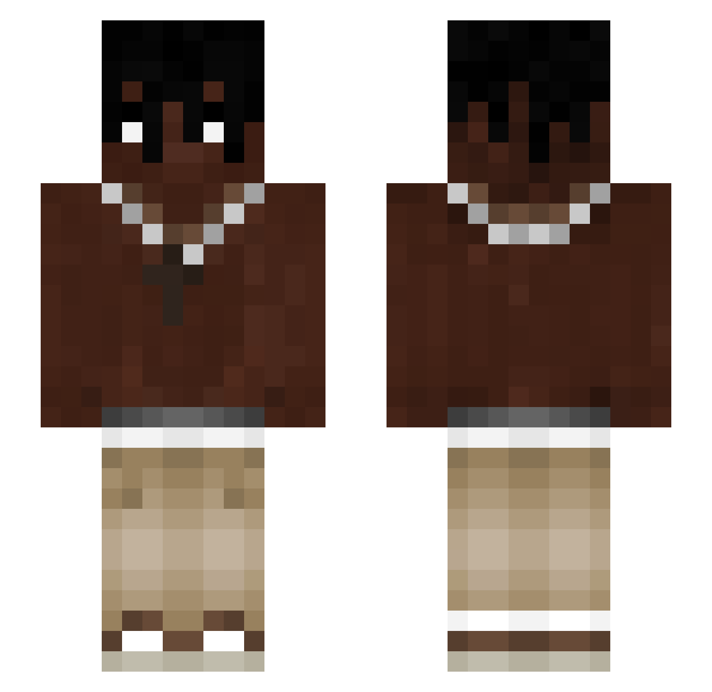 Huberciiik Minecraft skin, front and back view