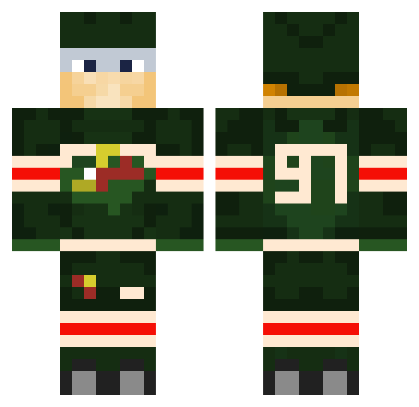 VinceroDeath Minecraft skin, front and back view