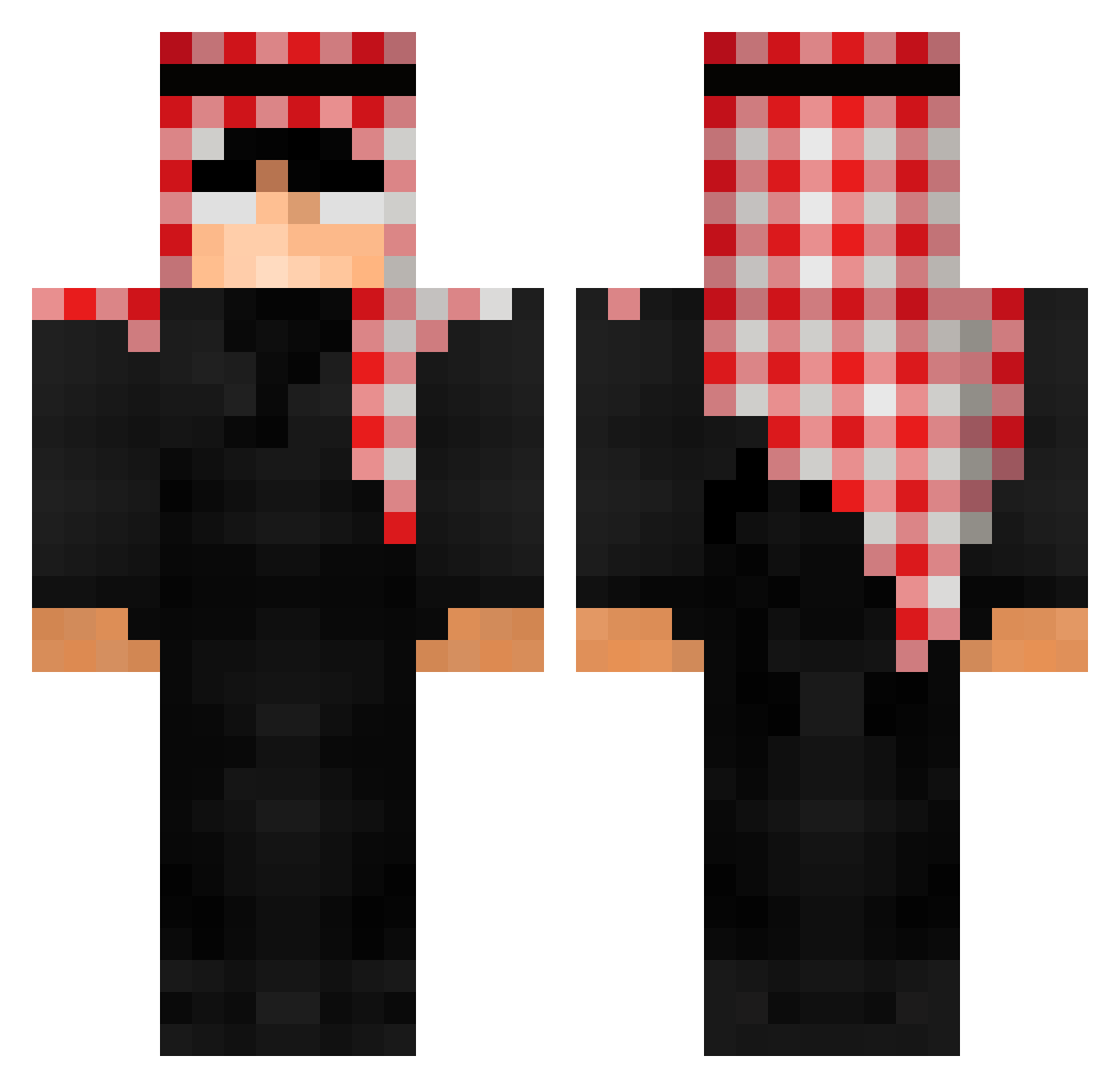 SpoconyBartolini Minecraft skin, front and back view