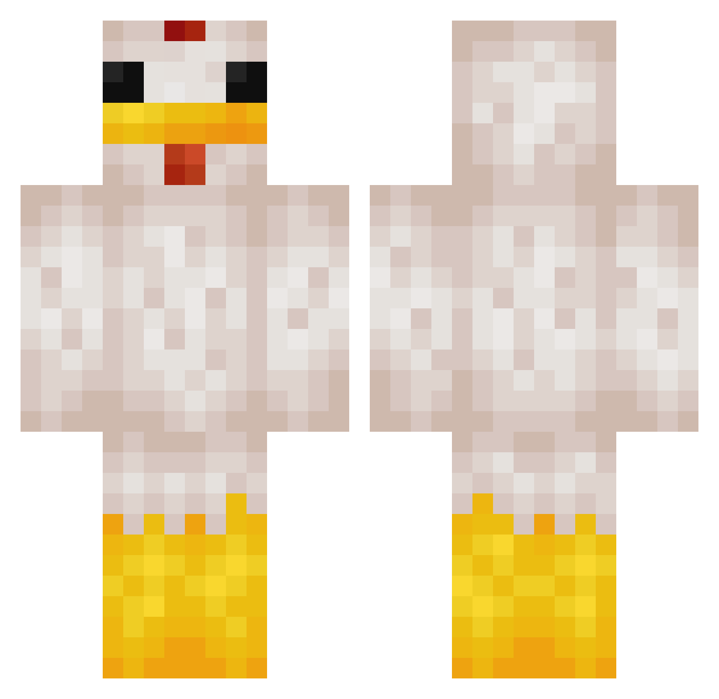 Deceit Minecraft skin, front and back view