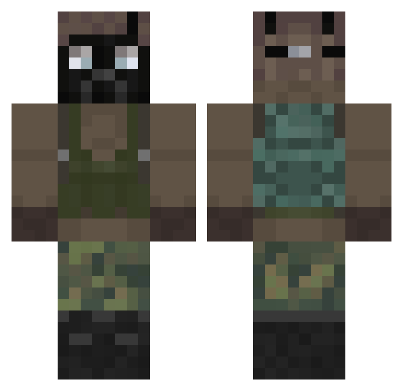EJ724 Minecraft skin, front and back view