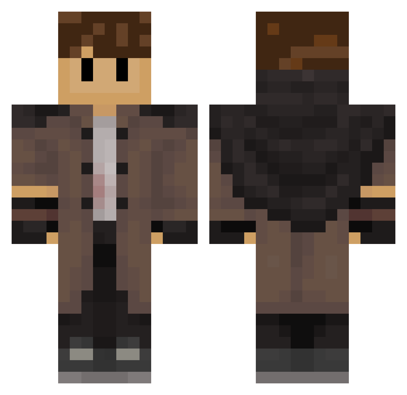 Coffeeaddicts Minecraft skin, front and back view