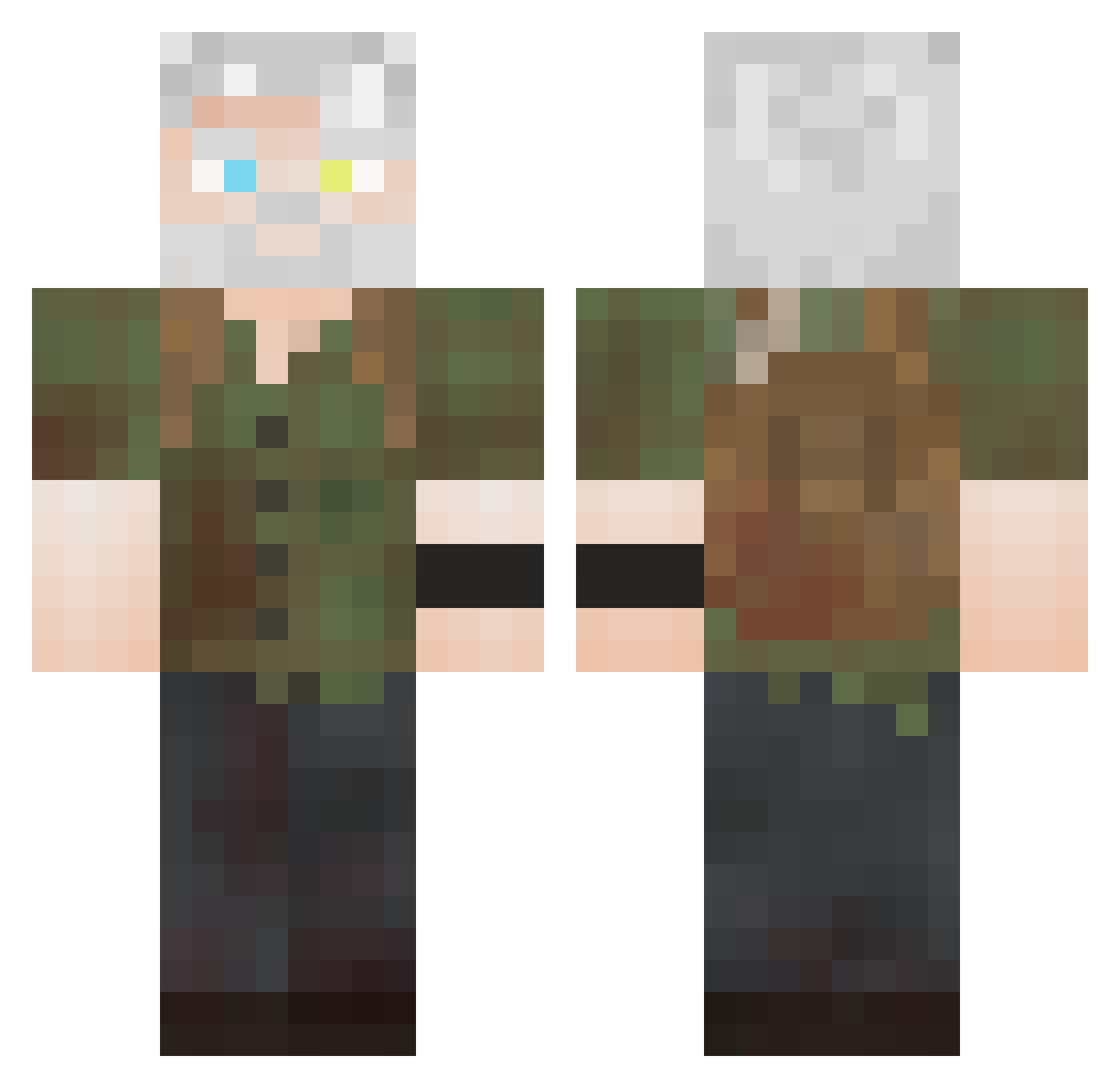 KisakiTetsu Minecraft skin, front and back view