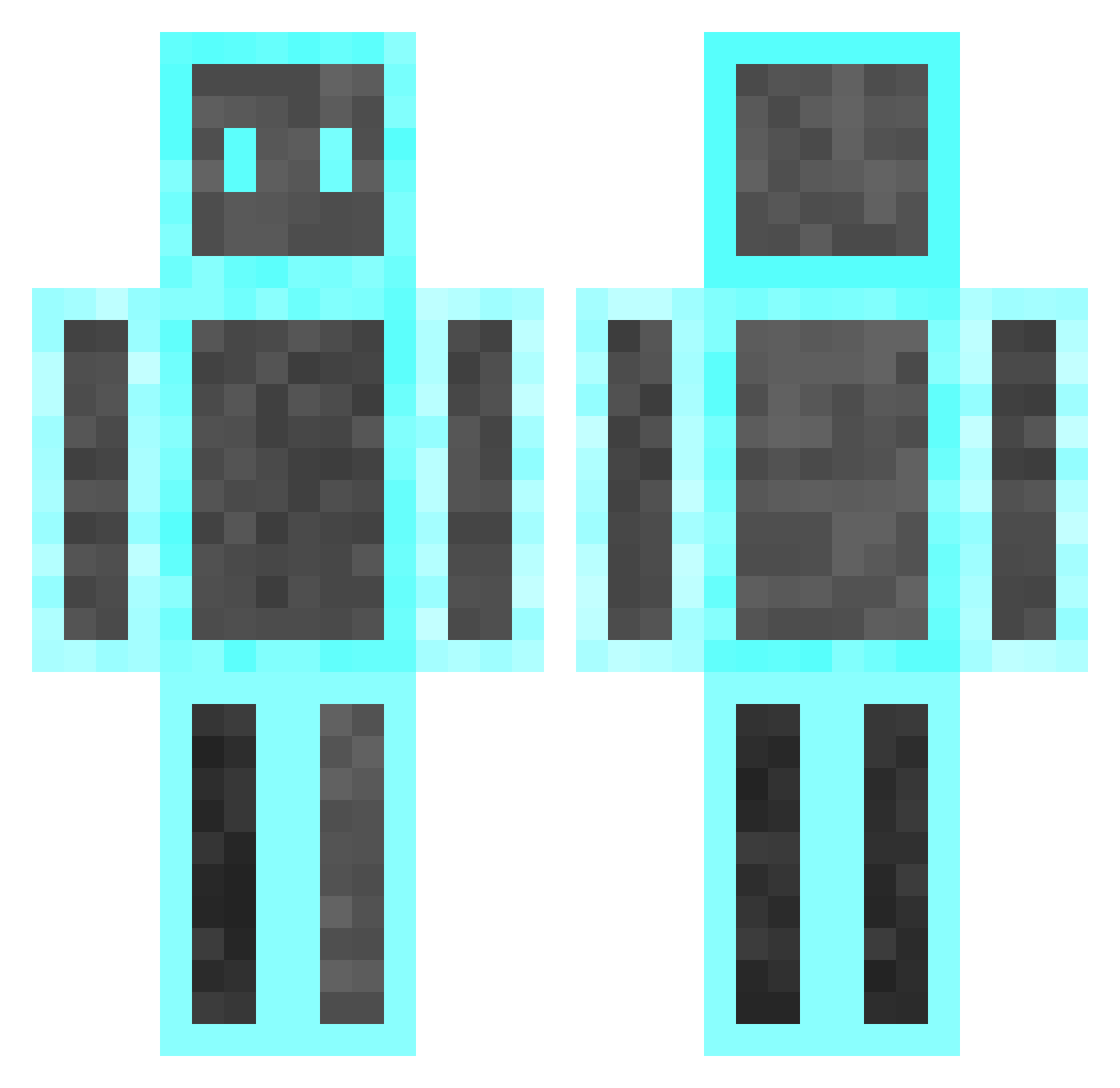 CubboMC Minecraft skin, front and back view