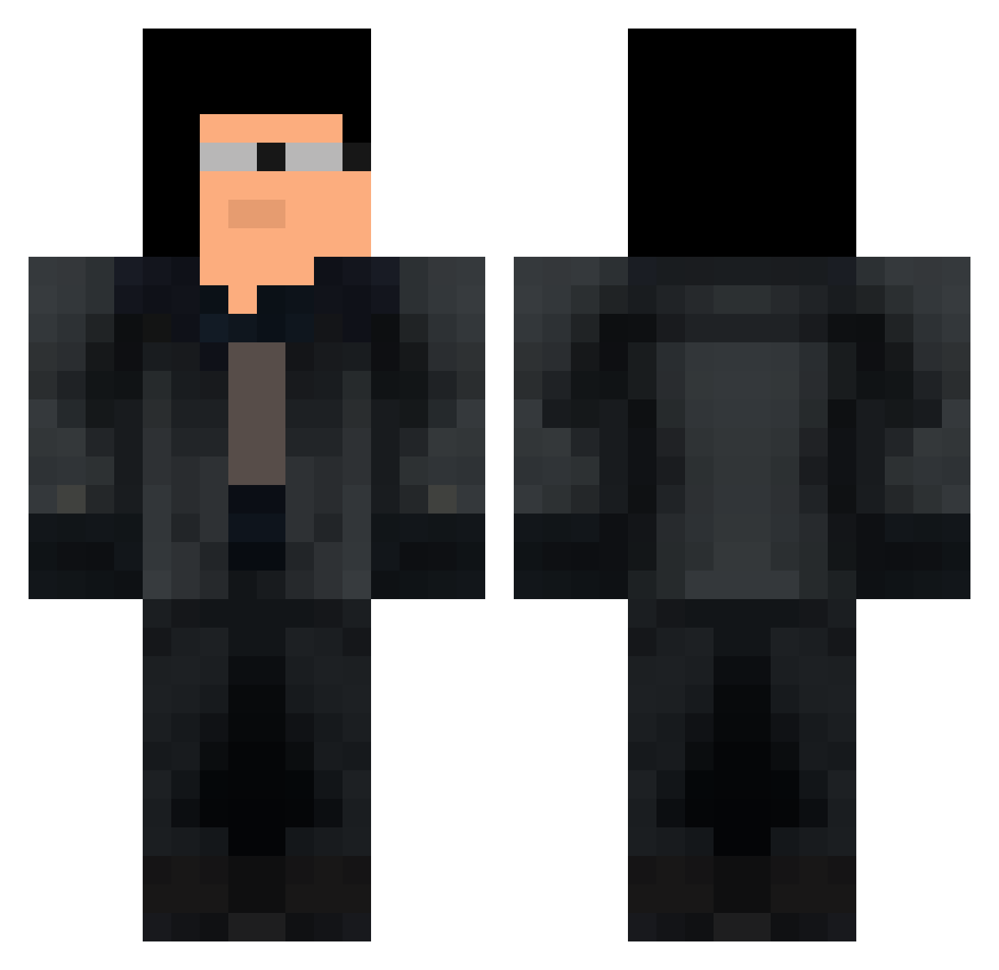 Kyubi_Hitashi Minecraft skin, front and back view