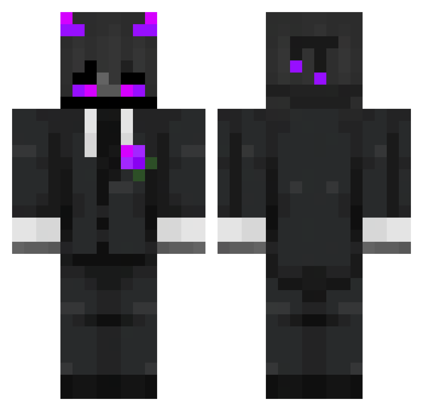 Vemoz Minecraft skin, front and back view