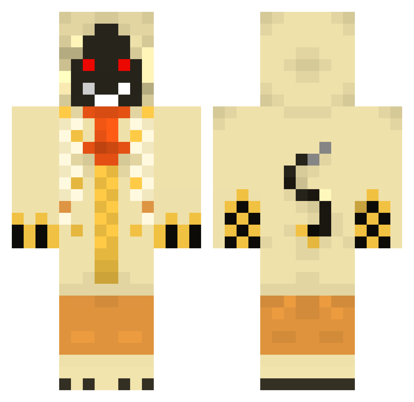 Alscylla Minecraft skin, front and back view