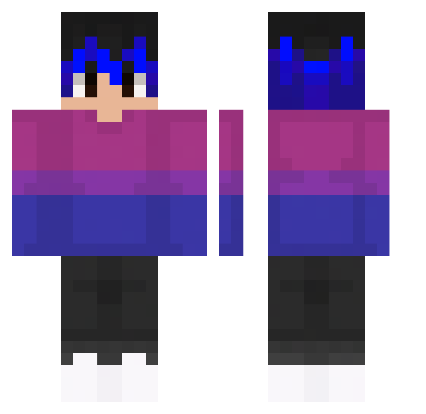 Dream050618 Minecraft skin, front and back view