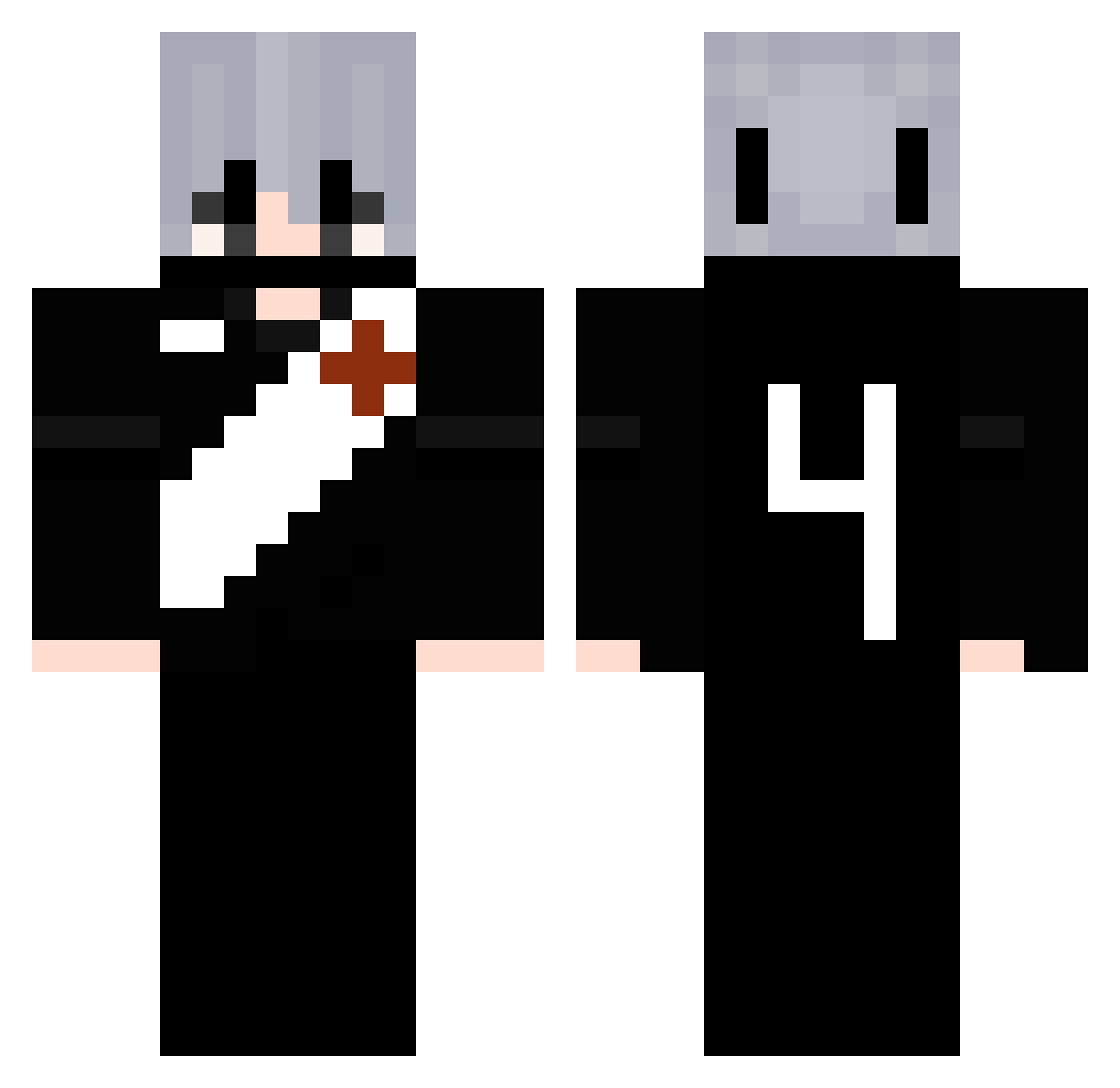 ViskV Minecraft skin, front and back view