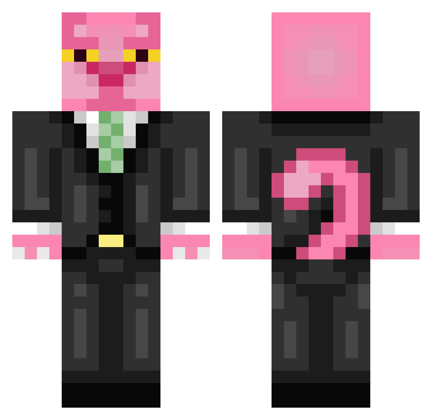 Crankfoxy Minecraft skin, front and back view