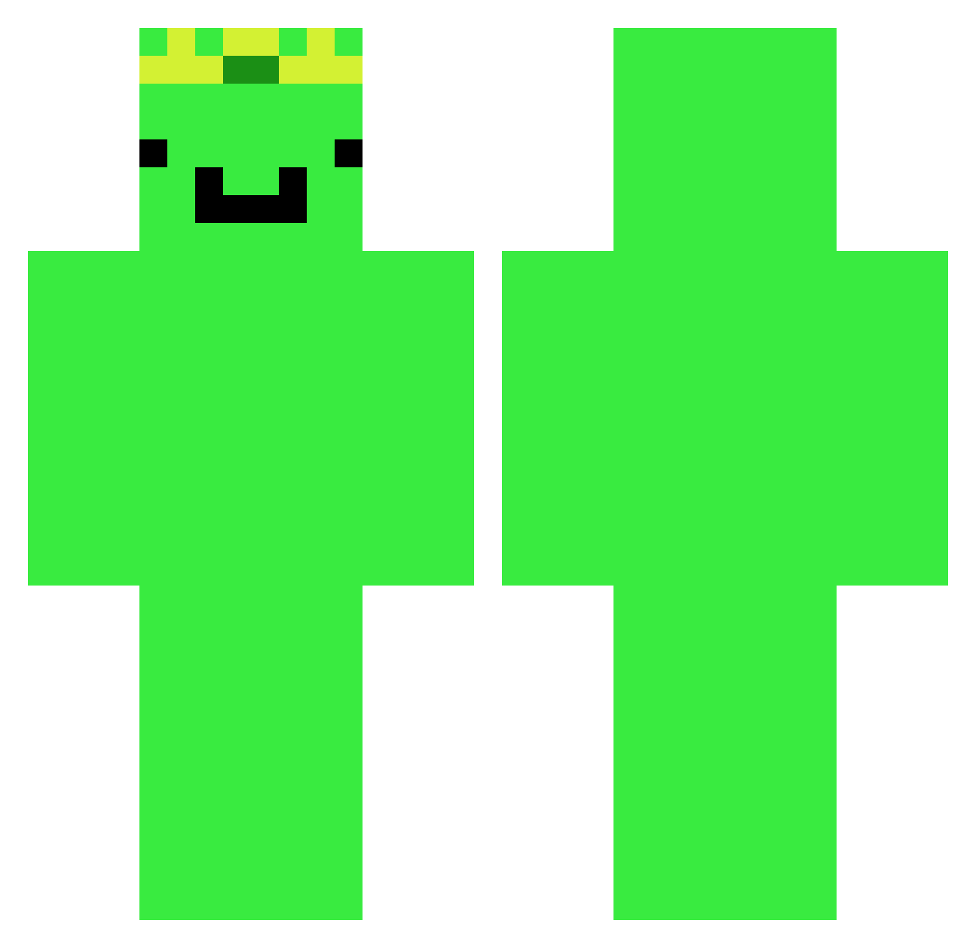 royalblobjuice Minecraft skin, front and back view